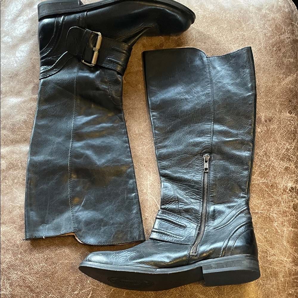LUCCHESE BOOT CO. "Spirit" Women's Black Riding Boots. Very Good Condition. 9M.